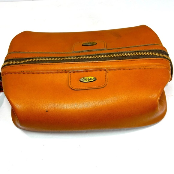 Vintage John Weitz Dopp Kit by Buxton Fandango Cowhide Leather Zip Up Bag Travel - Picture 1 of 8